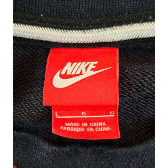 Nike Varsity Crew Shoebox Men's Sweatshirt Large Red Black Speck Crewneck Swoosh - Picture 4 of 9